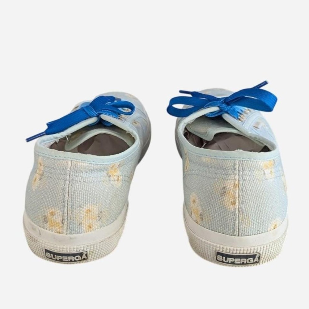 Superga x LoveShackFancy Floral Sneaker Baby Blue Daisy EU 41.5 / US 10 - Picture 4 of 9